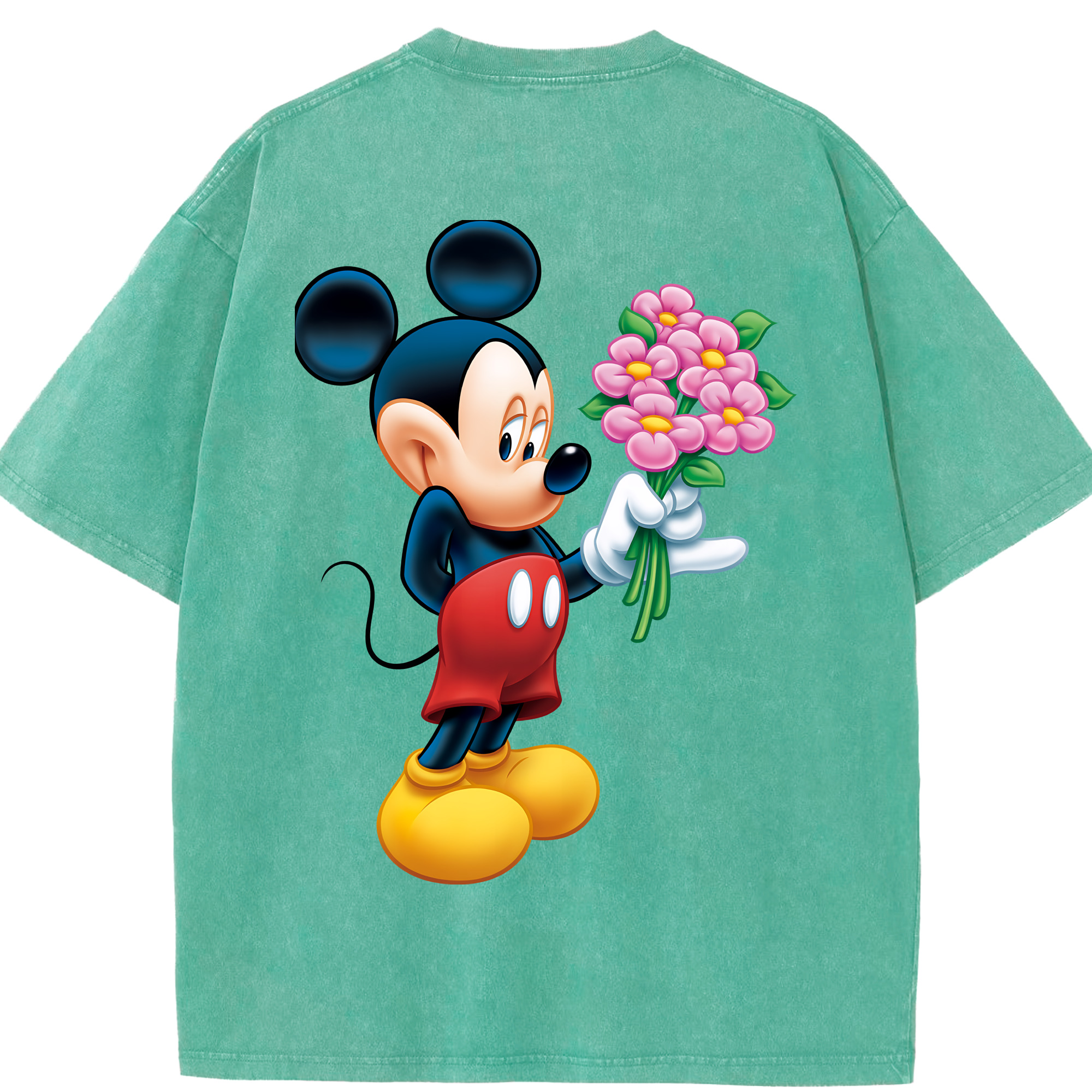 （画像用） ミッキーマウス Mickey Mouse 綿100% ヴィンテージ風 半袖Tシャツ（背面プリント）